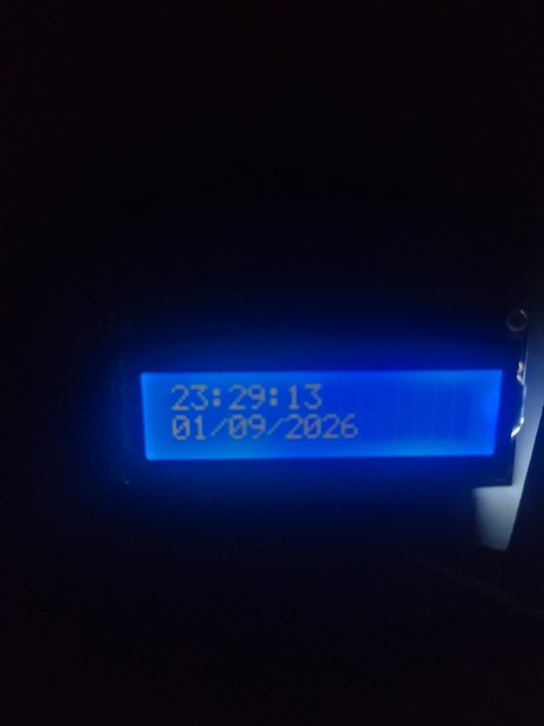Real time clock tested with liquid crystal display